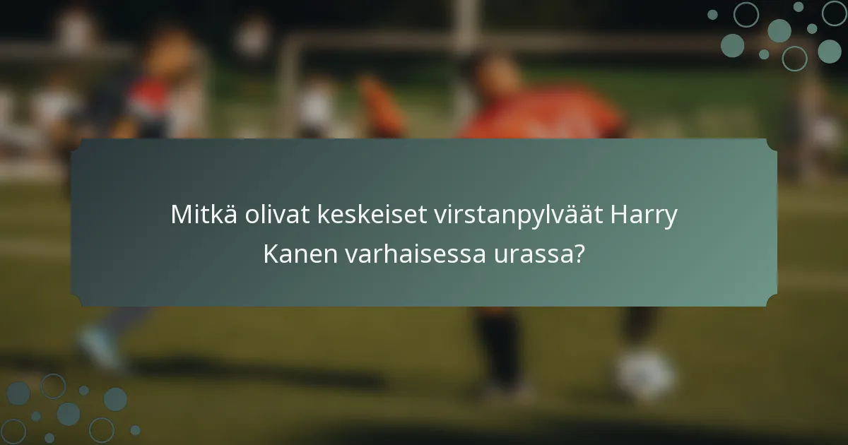 Mitkä olivat keskeiset virstanpylväät Harry Kanen varhaisessa urassa?