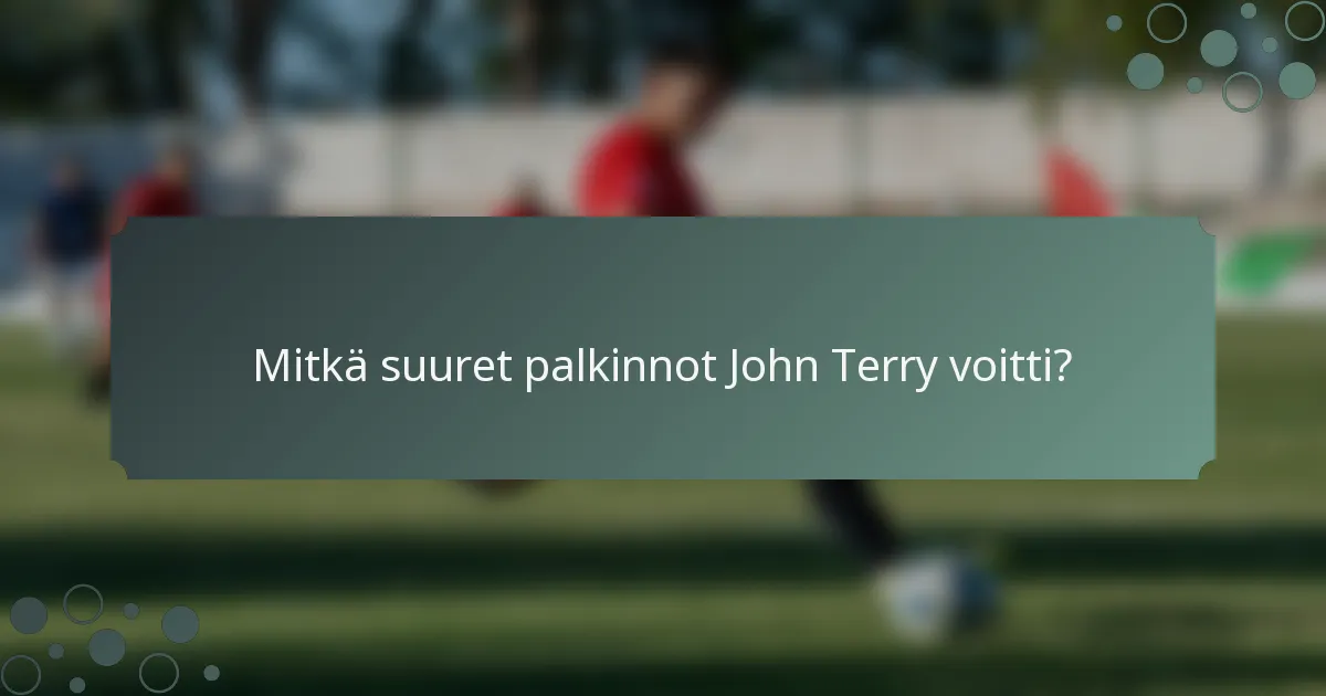 Mitkä suuret palkinnot John Terry voitti?